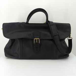 COACH Leather Weekender Duffel Gym Shoulder Bag Black Travel 1995 K5B-0522 VTG